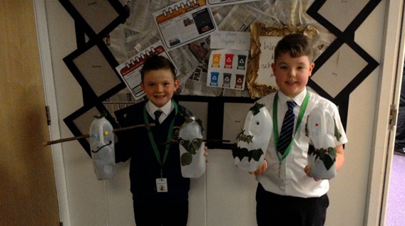 Parkside Eco-Warriors demonstrating recycling projects